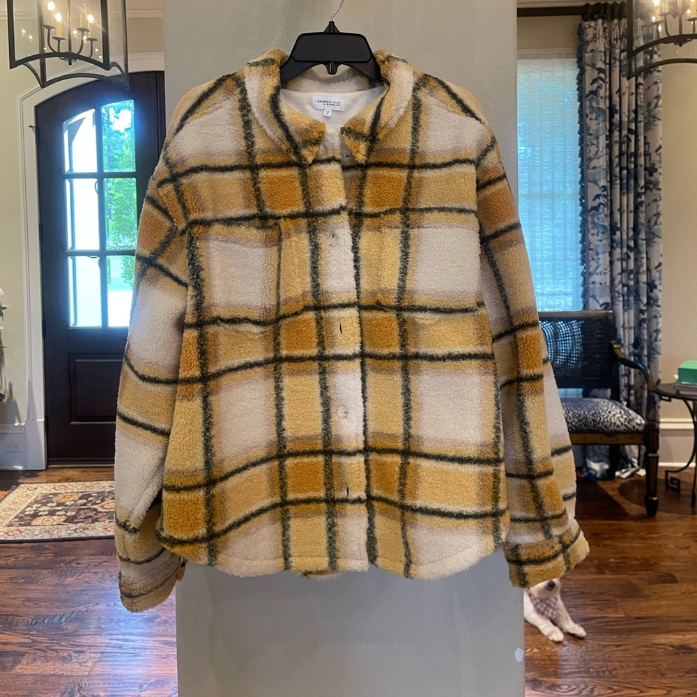 Yellow plaid shacket, Sincerely Jules for Bandier, brand new condition.